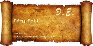 Déry Emil névjegykártya