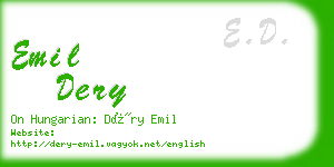 emil dery business card